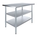 Amgood 30x48 Prep Table with Stainless Steel Top and 2 Shelves AMG WT-3048-2SH